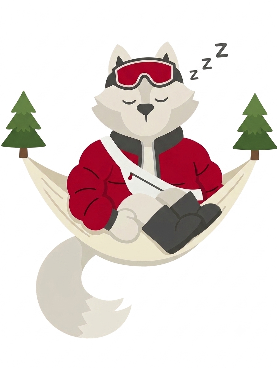 AI single: Lief asleep in a hammock between two pines