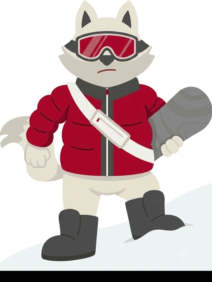 AI single: Lief trudging uphill with his board