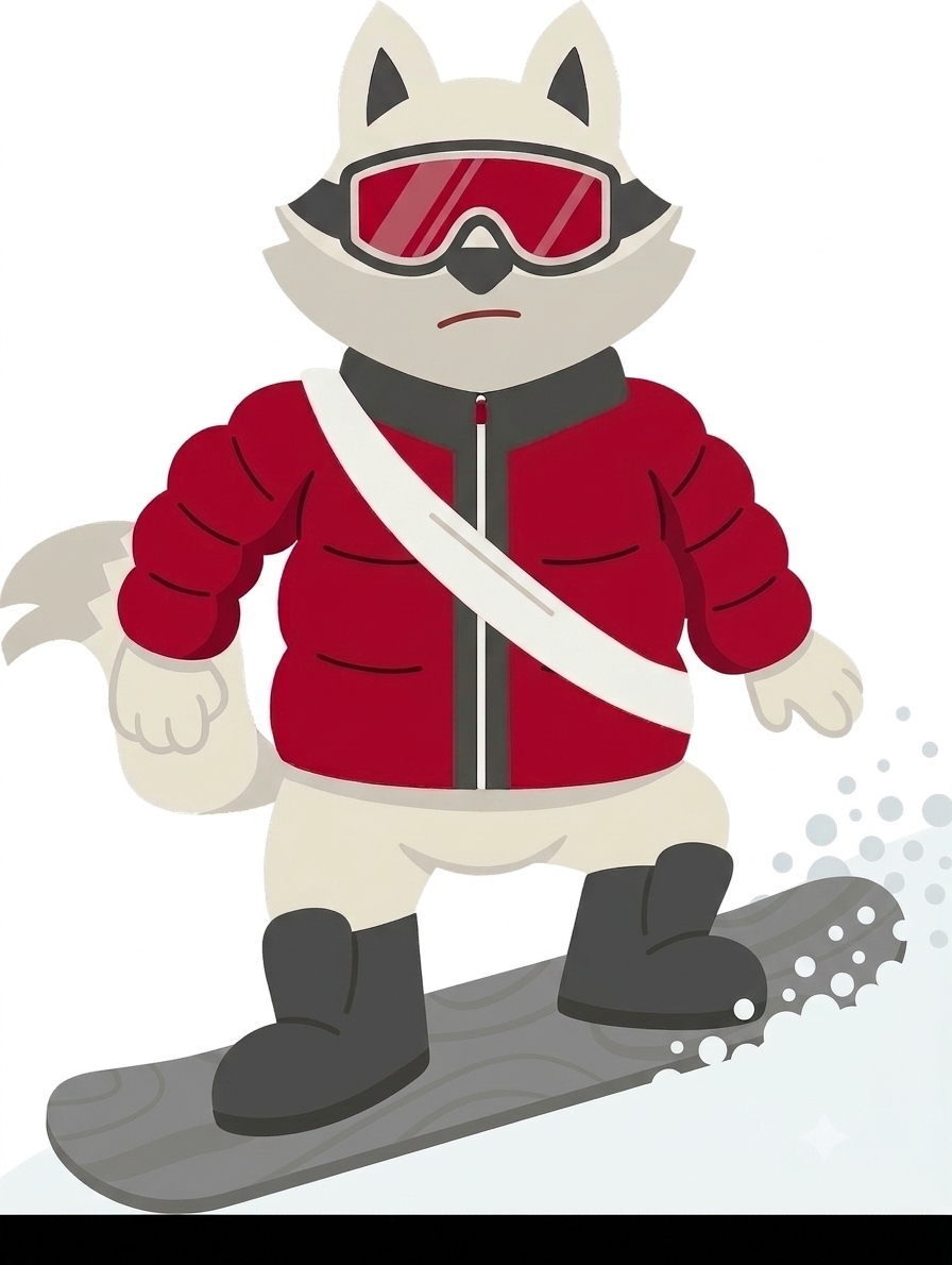 AI single: Lief standing ready on his snowboard